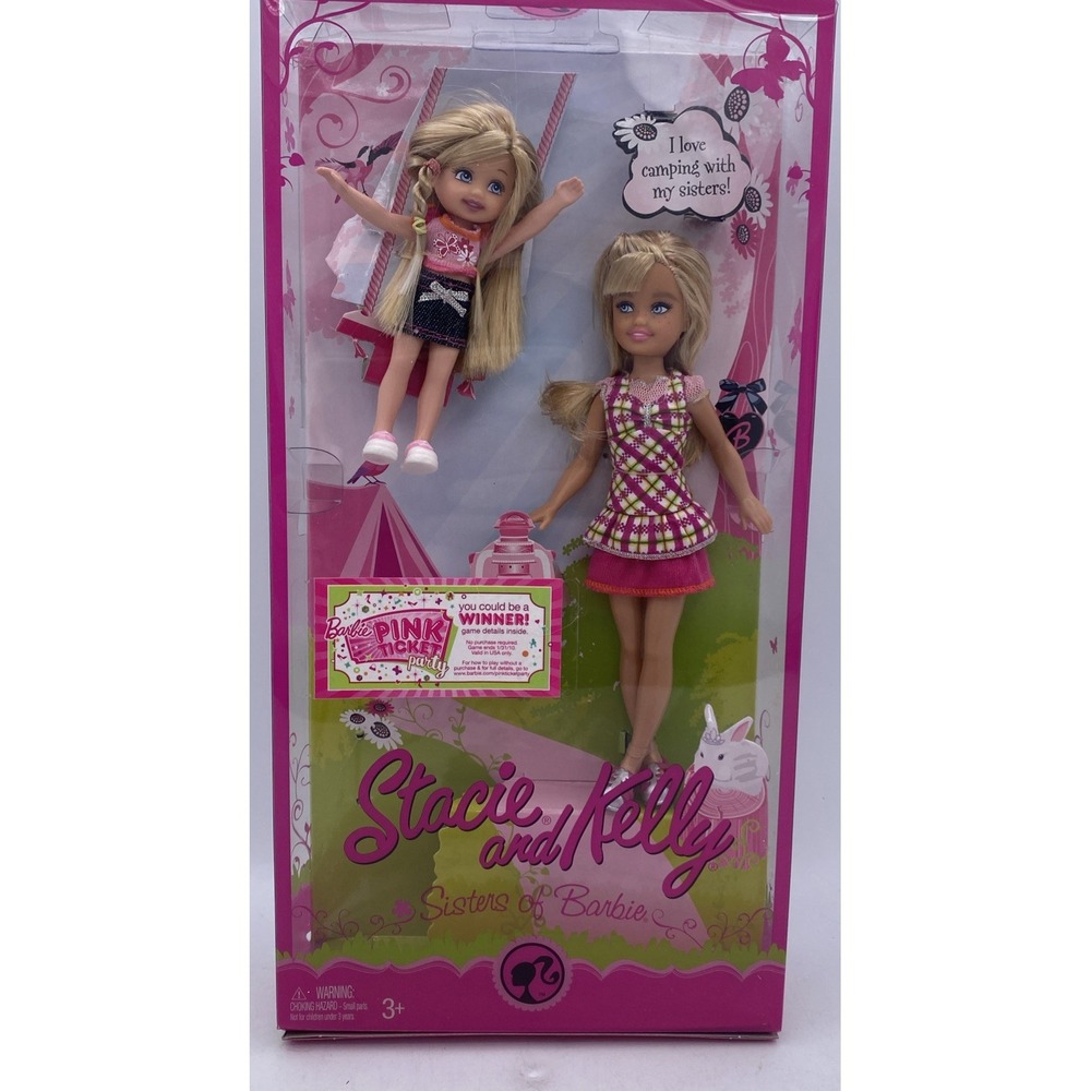 NIB BARBIE DOLL 2008 STACIE KELLY I LOVE CAMPING WITH MY SISTERS P6712 Sealed